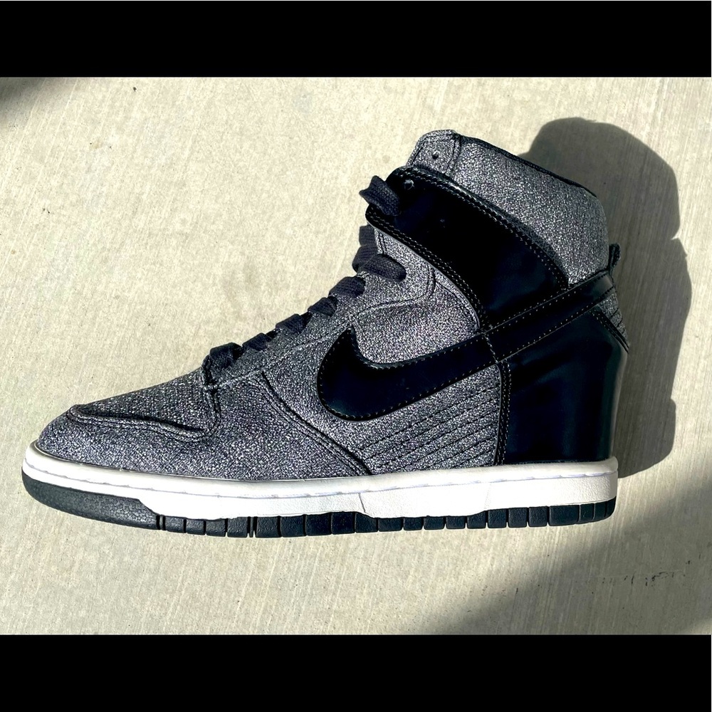 Amazing condition Nike Dunk Sky High “Black Wolf Grey” wedge sneakers